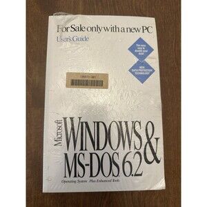 Vintage Microsoft Windows & MS-DOS 6.2 Concise User’s Guide w/ COA New Sealed